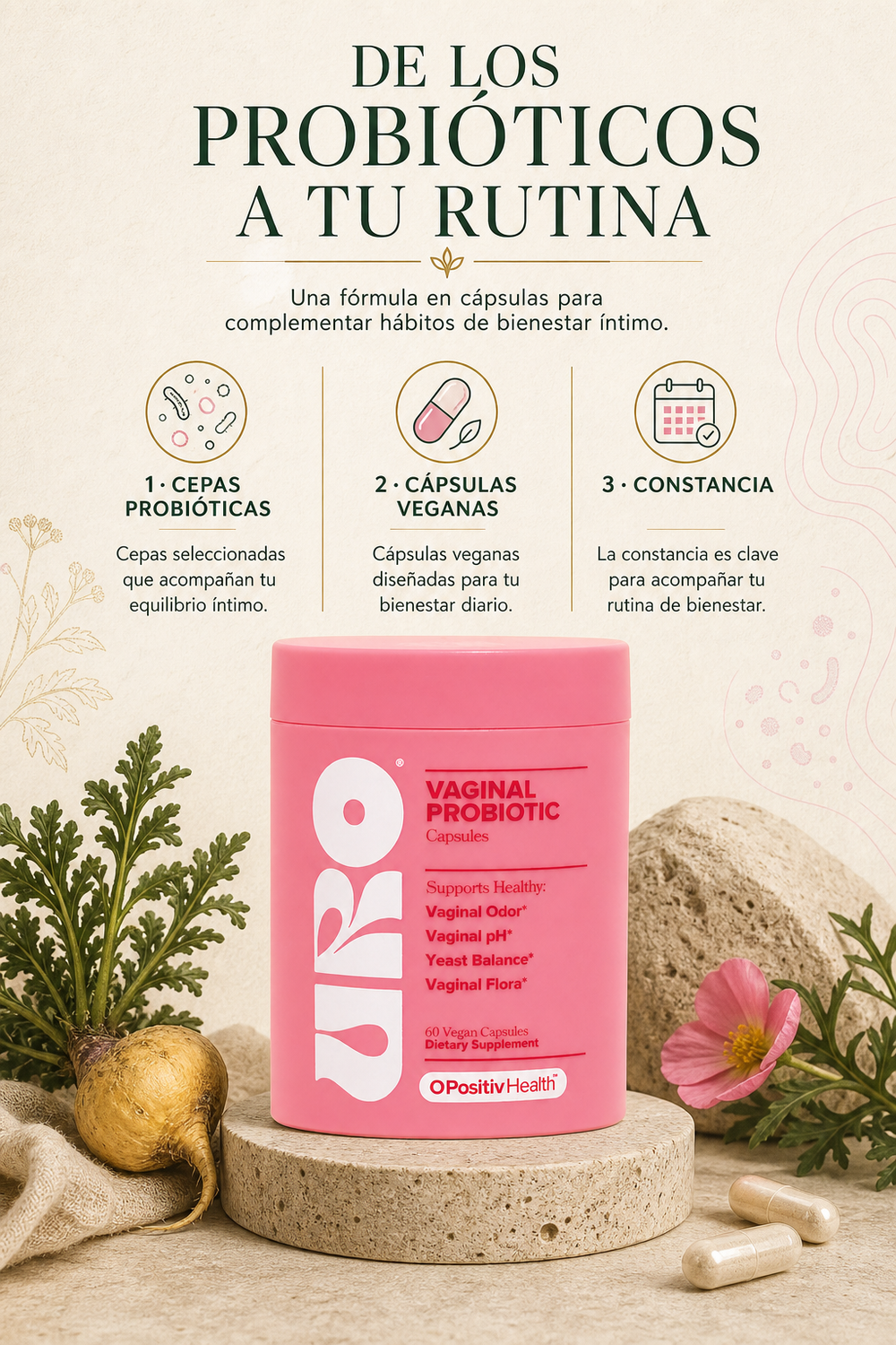 URO — Probiótico Vaginal en Cápsulas, Salud Íntima Femenina
