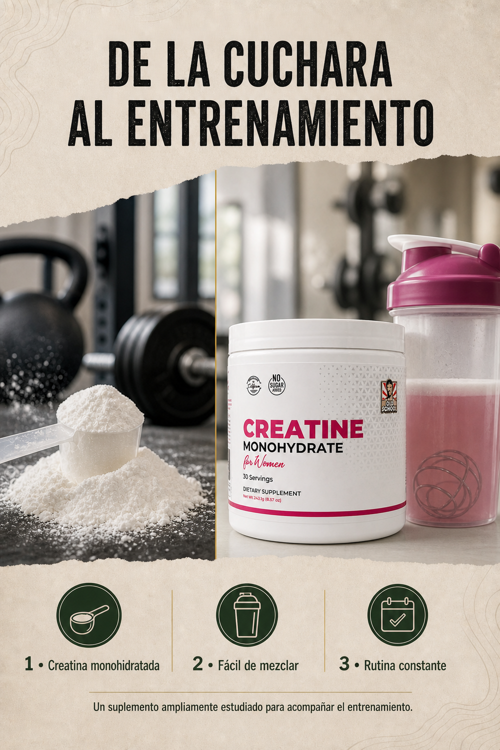 Creatina Monohidratada para Mujeres con Colágeno y BCAA — Old School Labs