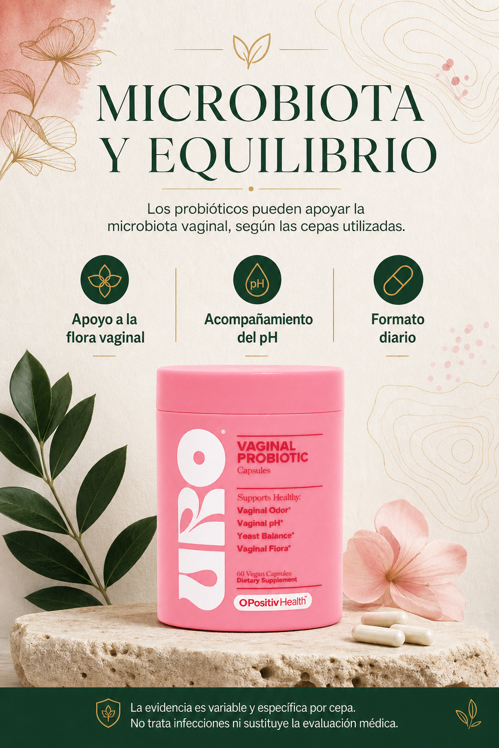 URO — Probiótico Vaginal en Cápsulas, Salud Íntima Femenina