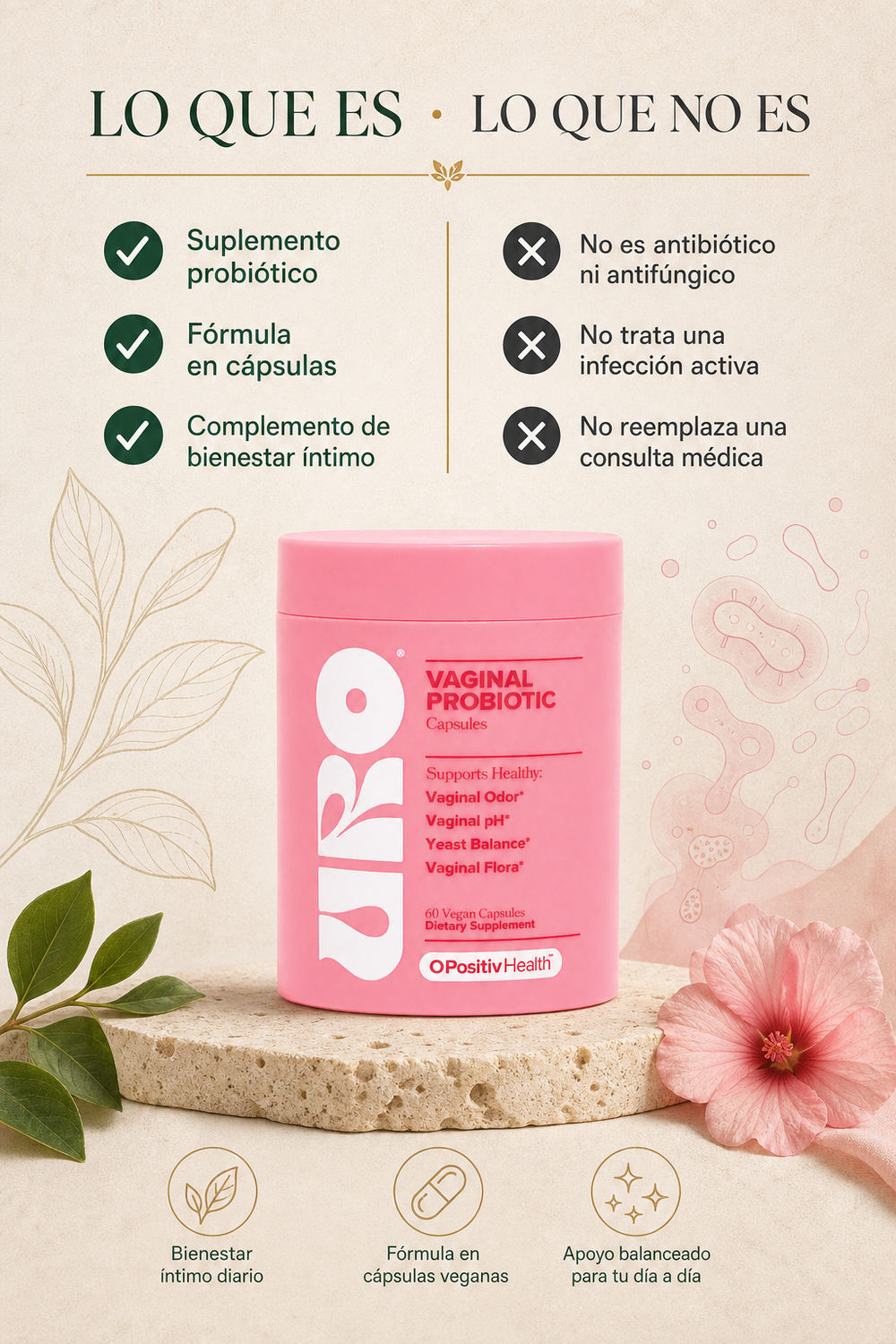 URO — Probiótico Vaginal en Cápsulas, Salud Íntima Femenina