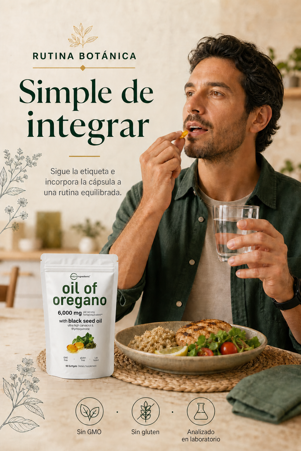 Aceite de oregano con aceite de semilla negra