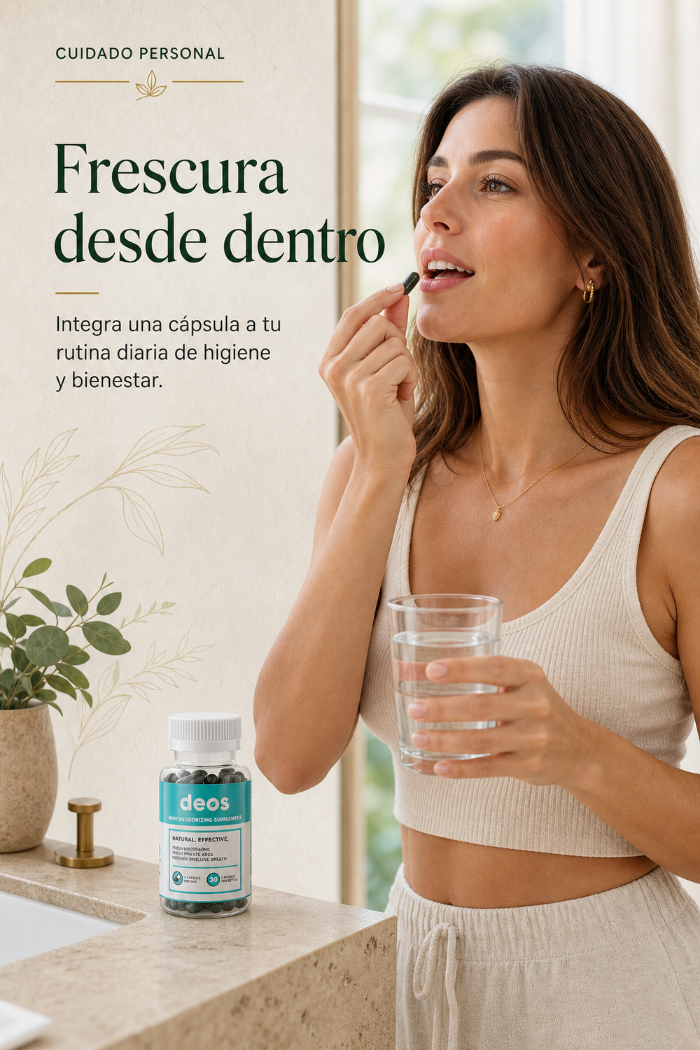 Deos — Desodorante Interno en Cápsulas, Clorofila y Menta