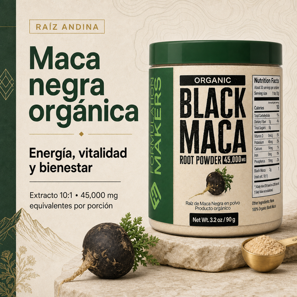 El suplemento de maca negra en polvo.