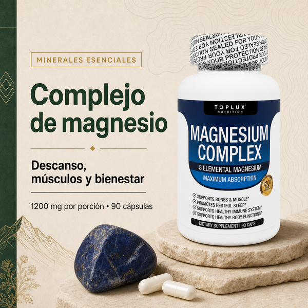 El Magnesium Complex de Toplux, 8 tipos de magnesion.