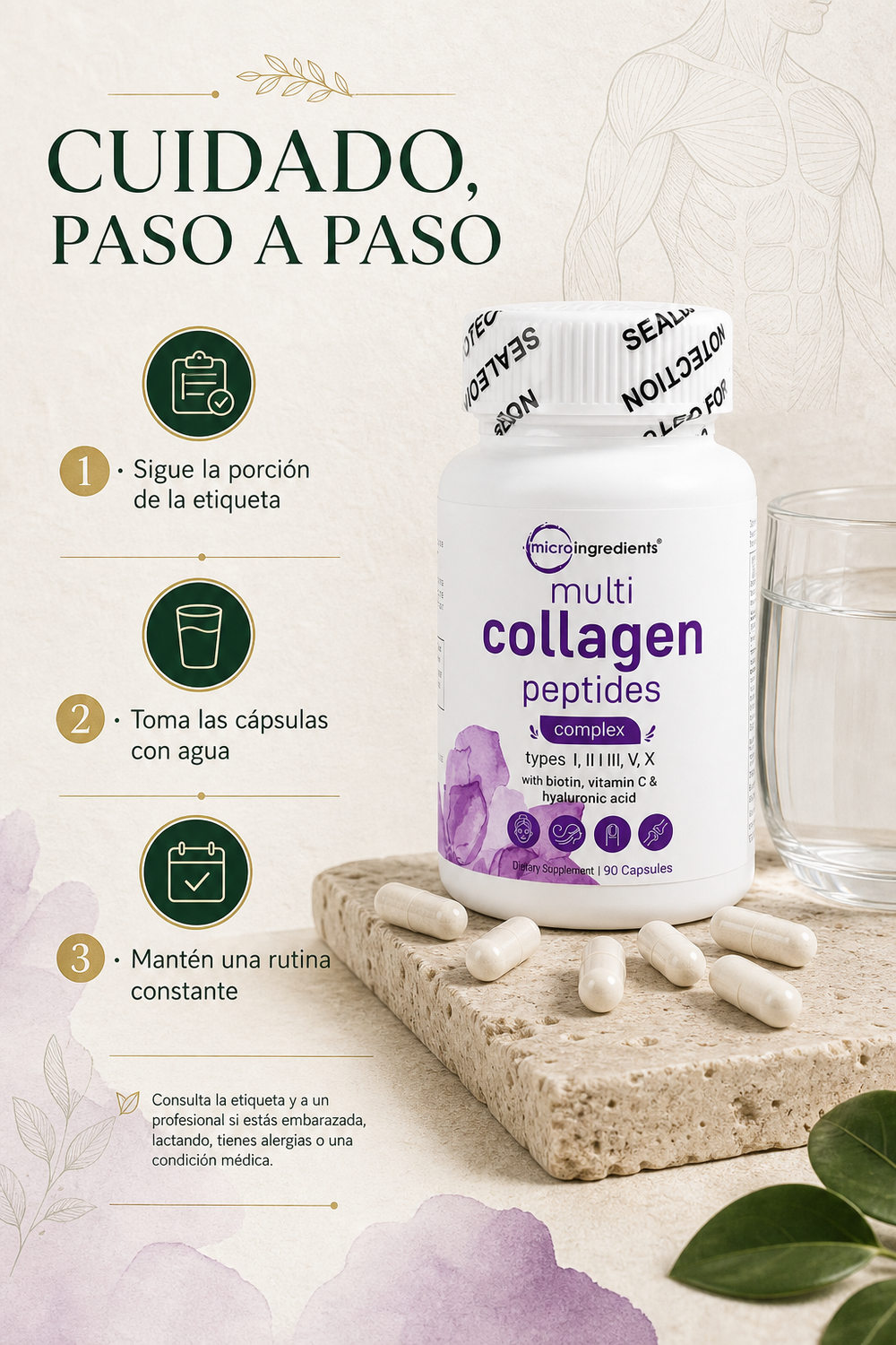 Multicolágeno Peptides — 5 Tipos de Colágeno con Biotina y Vitamina C